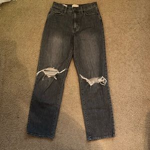 Gray Straight leg mom jeans